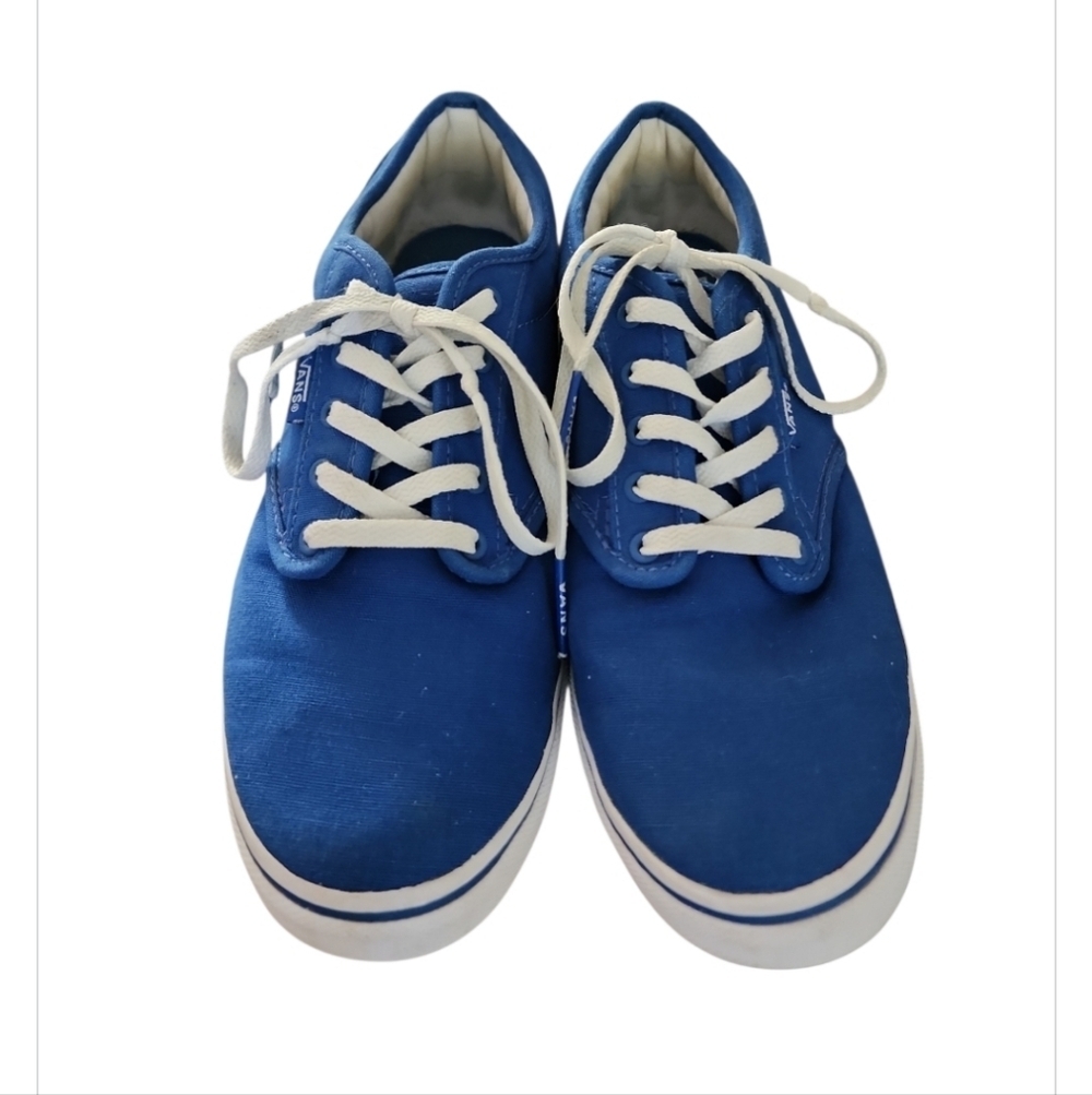 Vans Women's Atwood Shoes Blue White Canvas Size 7.5 VN0U4IAME Classic Sneakers - Picture 2 of 7